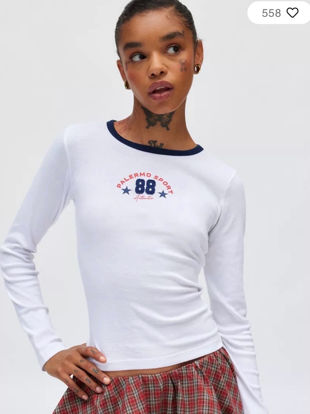 Palmero Sport 88 Embroidered Graphic Long Sleeve Baby Tee size large